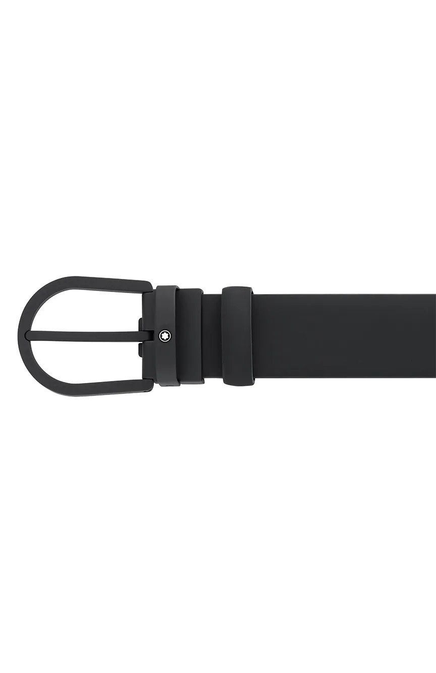 

Montblanc | Horseshoe buckle black 35 mm leather belt