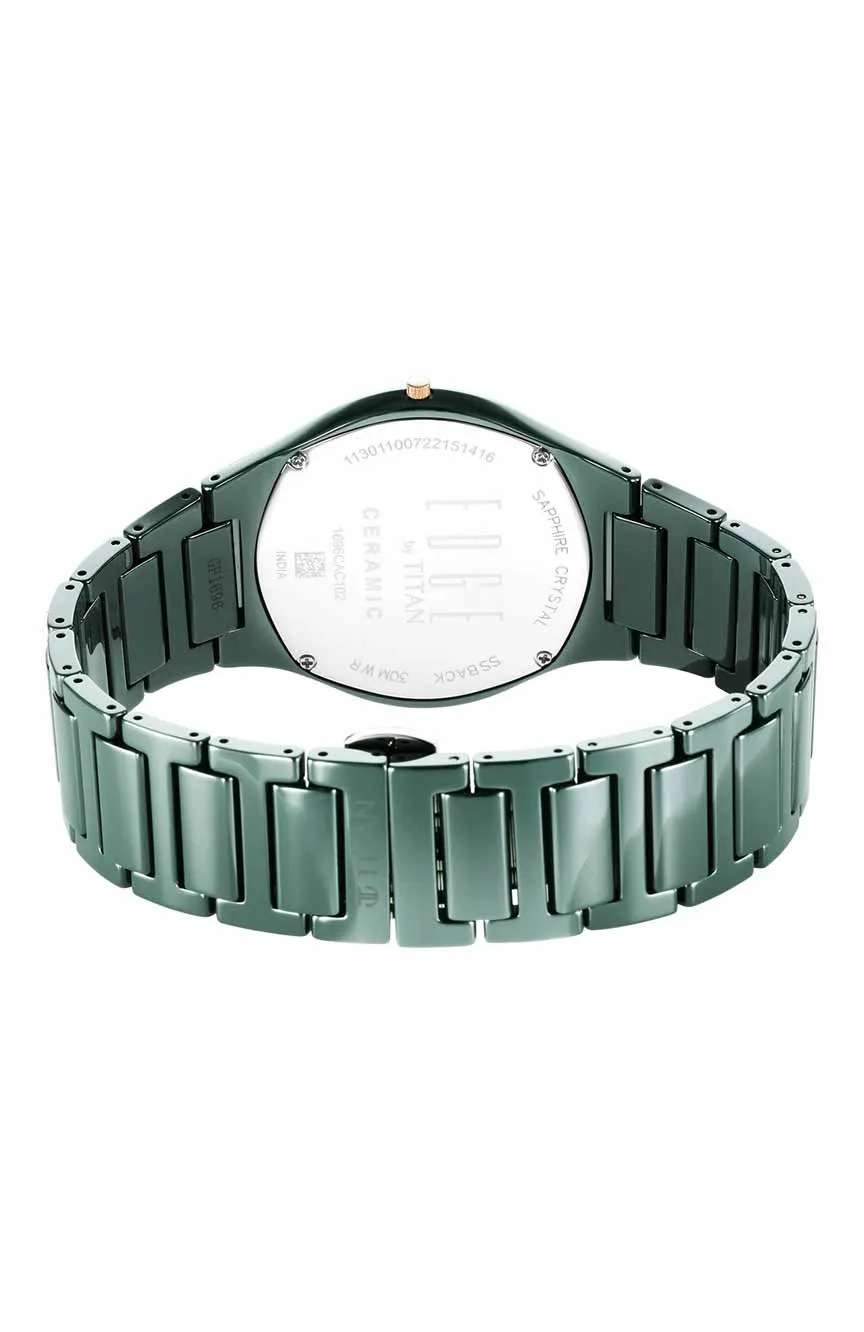 Titan Edge Ceramic Green Dial Analog Ceramic Strap watch for Men
