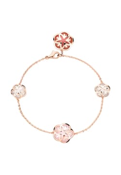 OMEGA Flower Bracelet 18k red gold carnelian mother-of-pearl opale