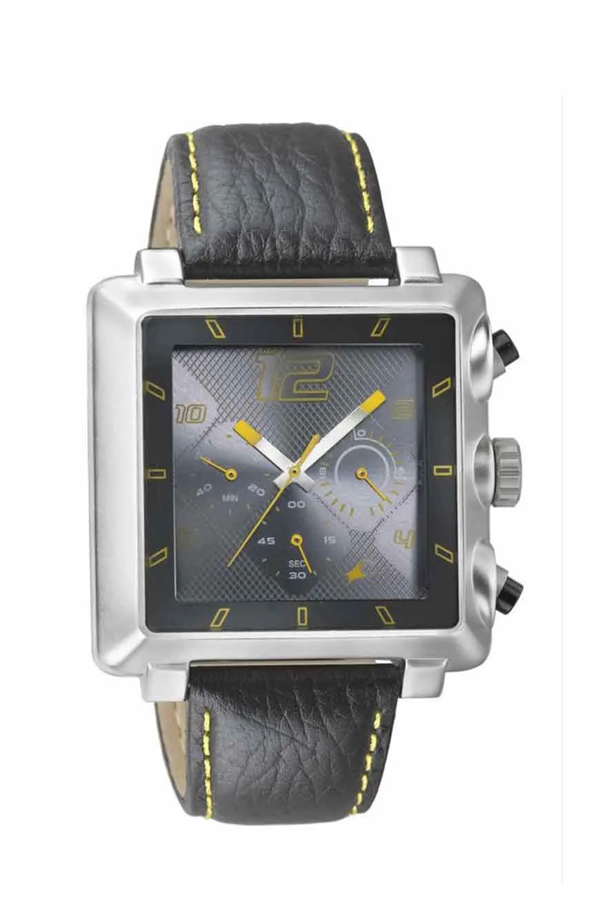 

Titan | boys Fastrack Quartz Chronograph Grey Dial Leather Strap Watch for Guys