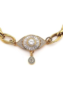 Mon Reve Protector Zircon Eye Charm Chain Necklace