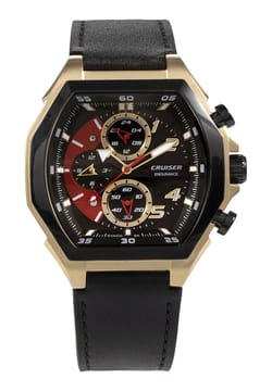 Cruiser Gents Black leather strap watch