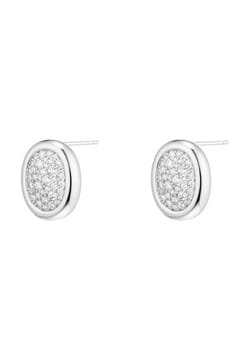Numbering Pave Oval Earrings