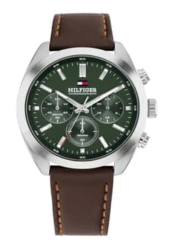 Tommy Hilfiger ساعة هدسون مقاس 40 مم بسوار جلدي من تومي هيلفيغر للرجال