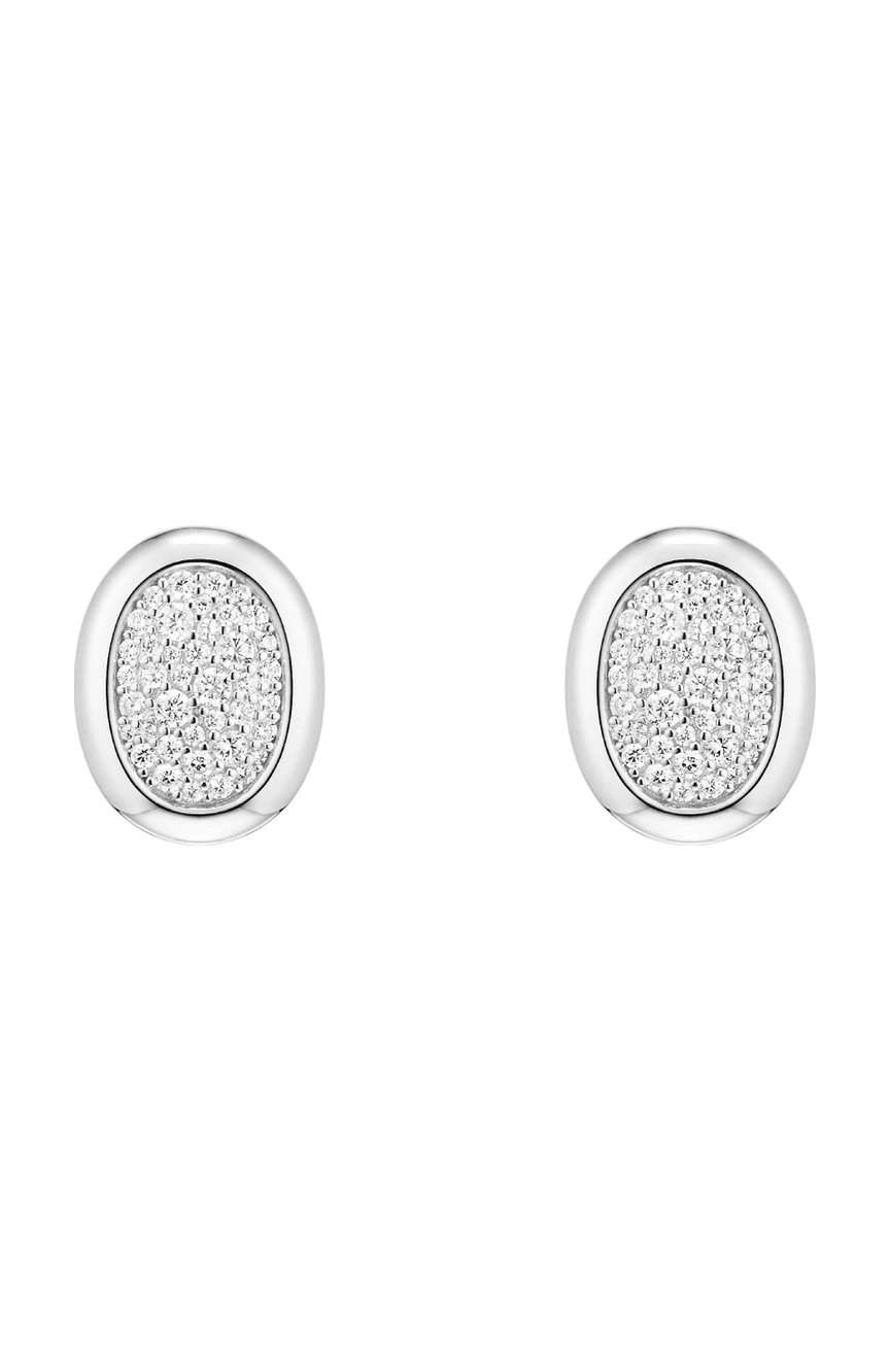Numbering Pave Oval Earrings