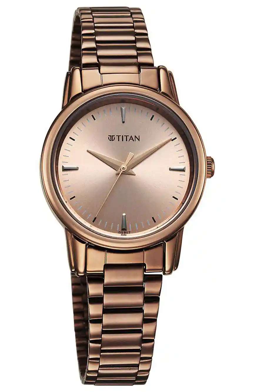 Titan Karishma Quartz Analog Brown Dial Brown Stainless Steel Strap Watch For Women