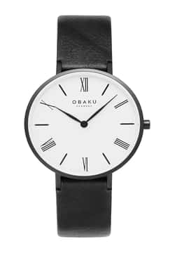 Obaku ساعة أنالوج بسوار جلدي للنساء