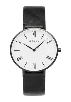 Obaku ساعة أنالوج بسوار جلدي للنساء