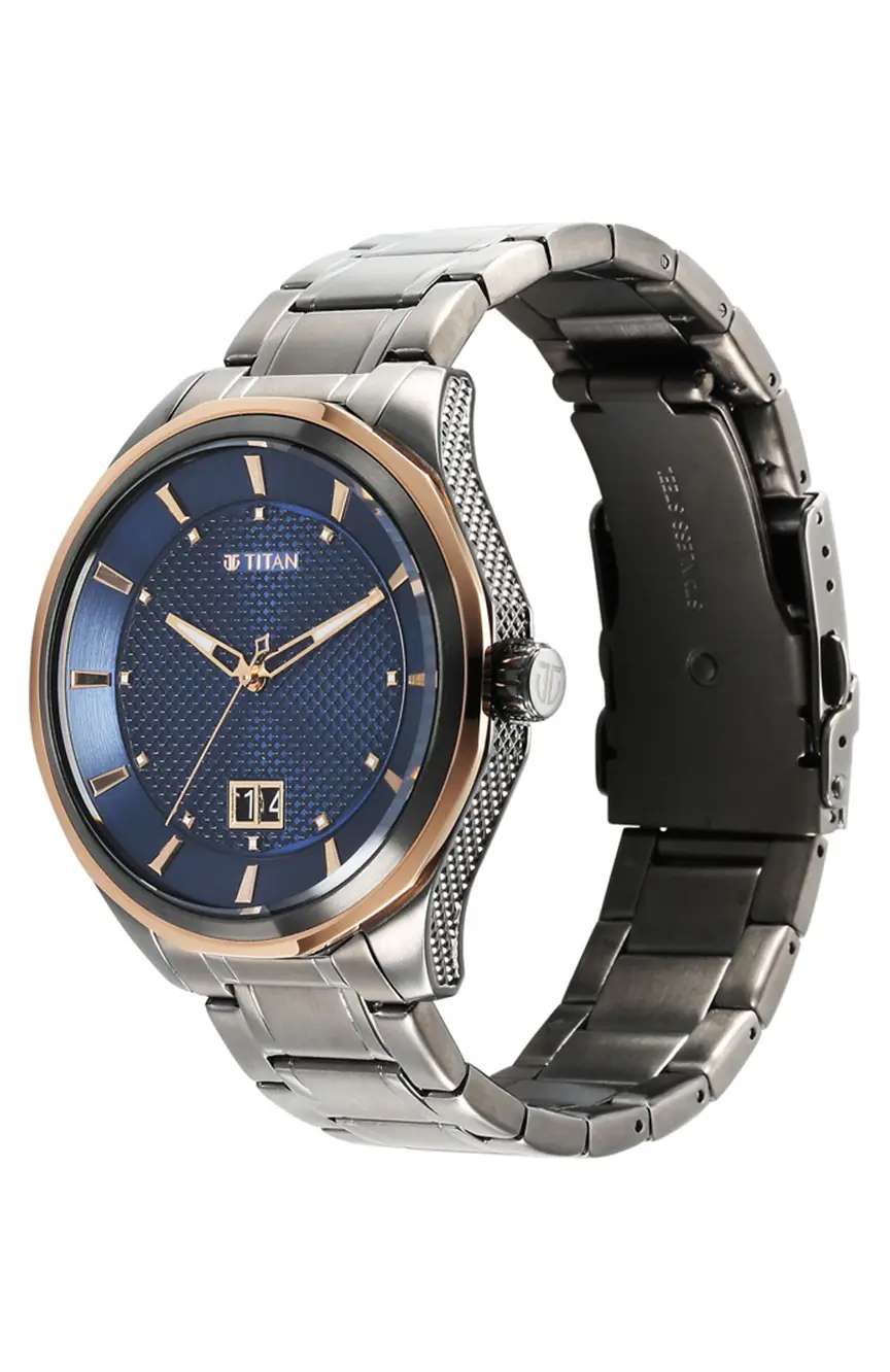 Titan Regalia Opulent Quartz Analog Silver Dial Silver Stainless Steel Strap Watch for Men