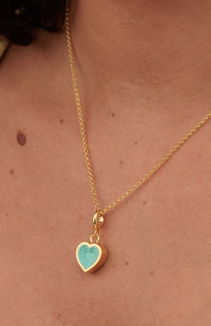 Lily Charmed Gold Plated Geometric Heart Charm