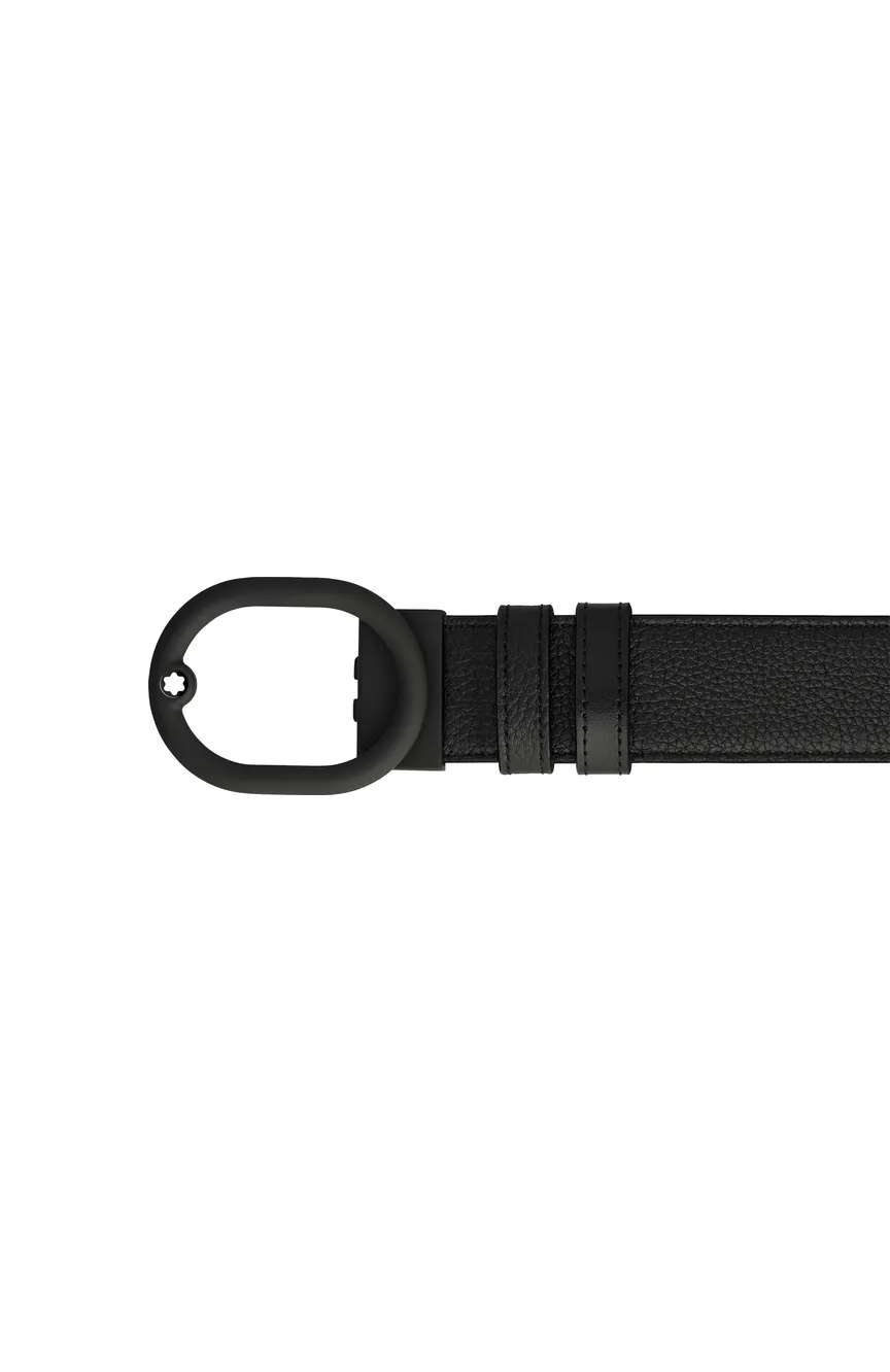 Montblanc LOvale buckle black/black 35mm reversible leather belt
