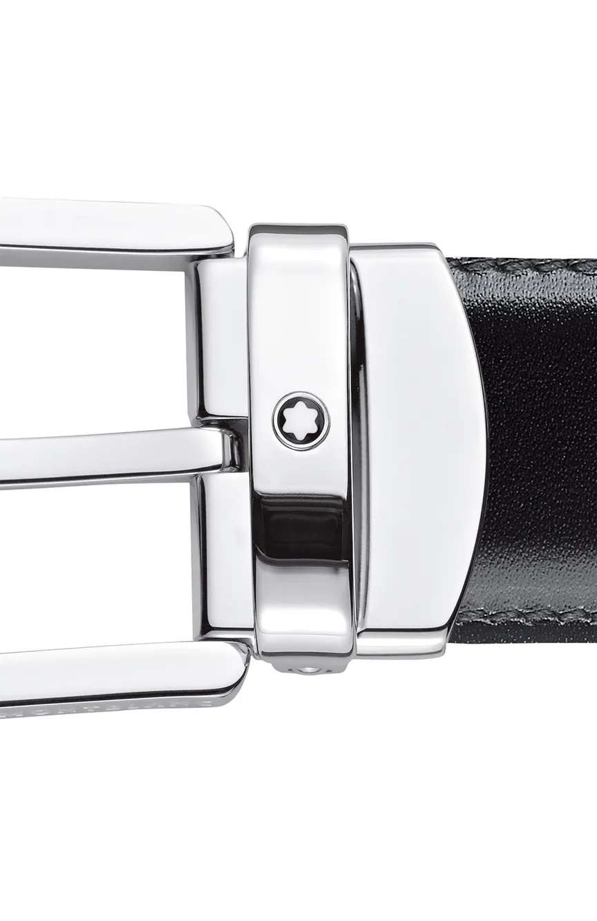 Montblanc Horseshoe Buckle Black and Brown 30 MM Reversible Leather Belt