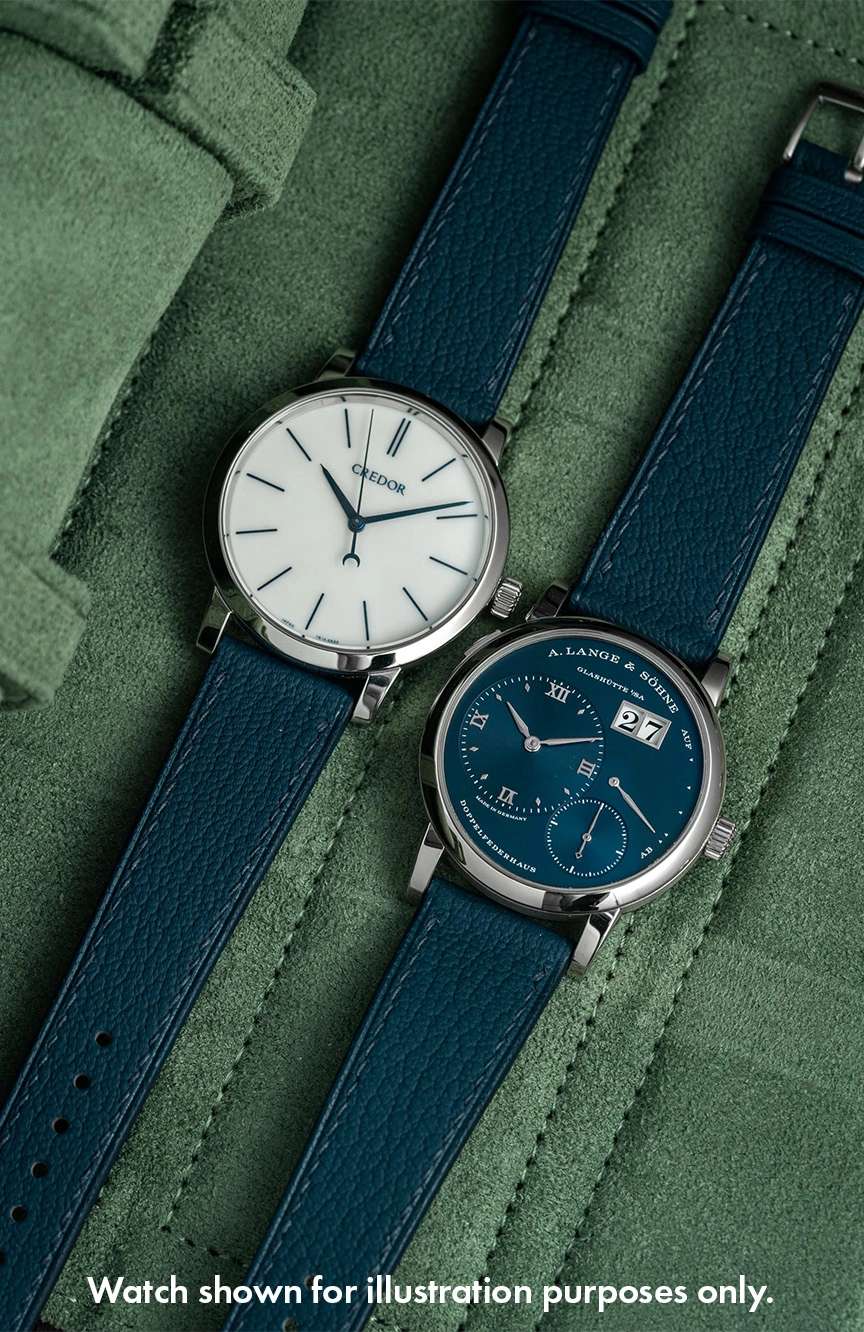 Delugs Leather - Navy Chevre Slim Strap