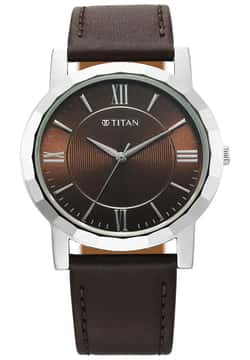 Titan Karishma Zing Quartz Analog Brown Dial Leather Strap Watch for Men