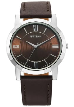 Titan Karishma Zing Quartz Analog Brown Dial Leather Strap Watch for Men