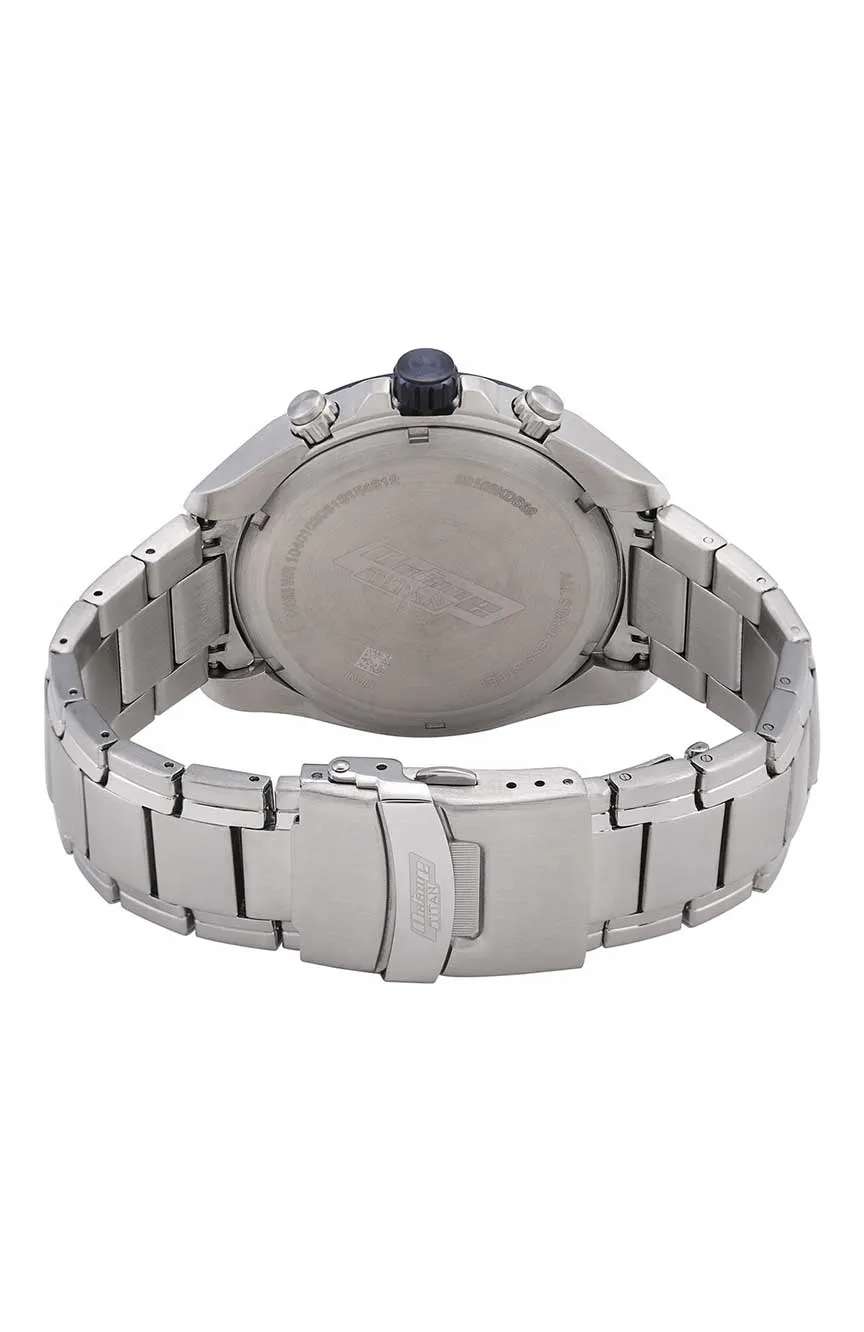 Titan Octane Blue Dial Chronograph Stainless Steel Strap watch for Men