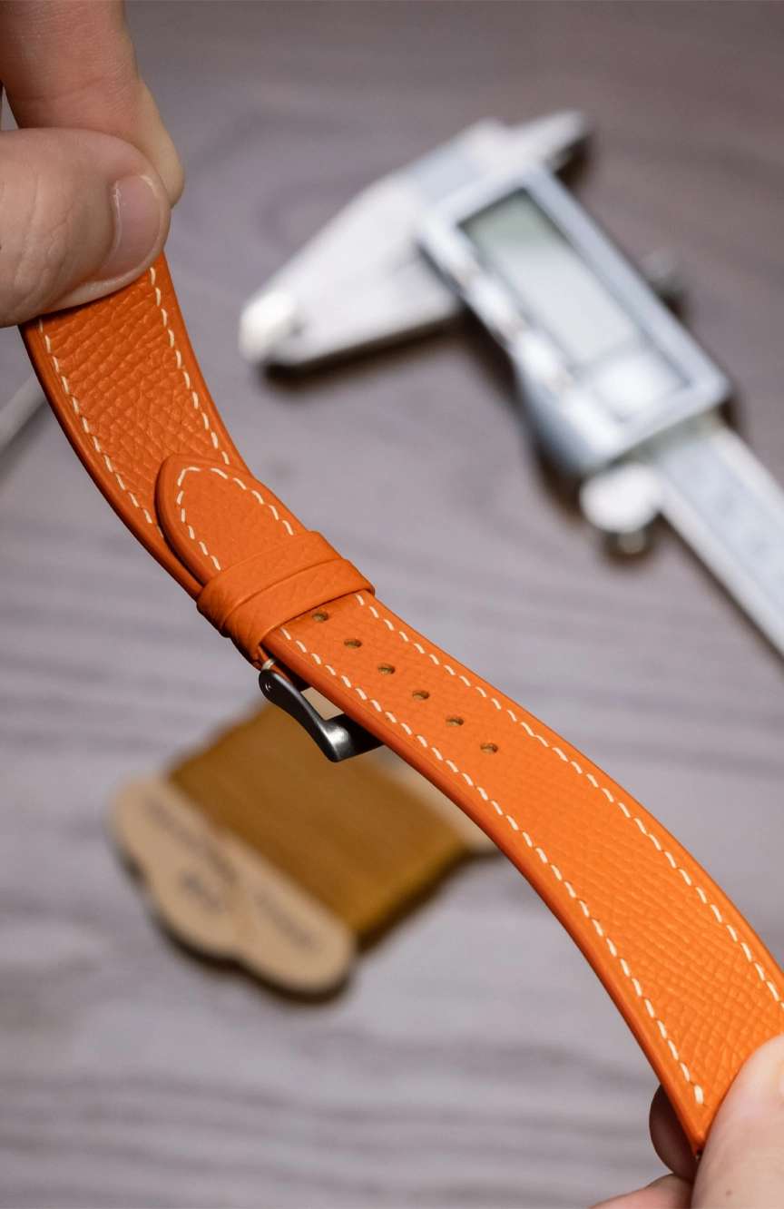 Delugs Leather - Orange Epsom Slim Strap