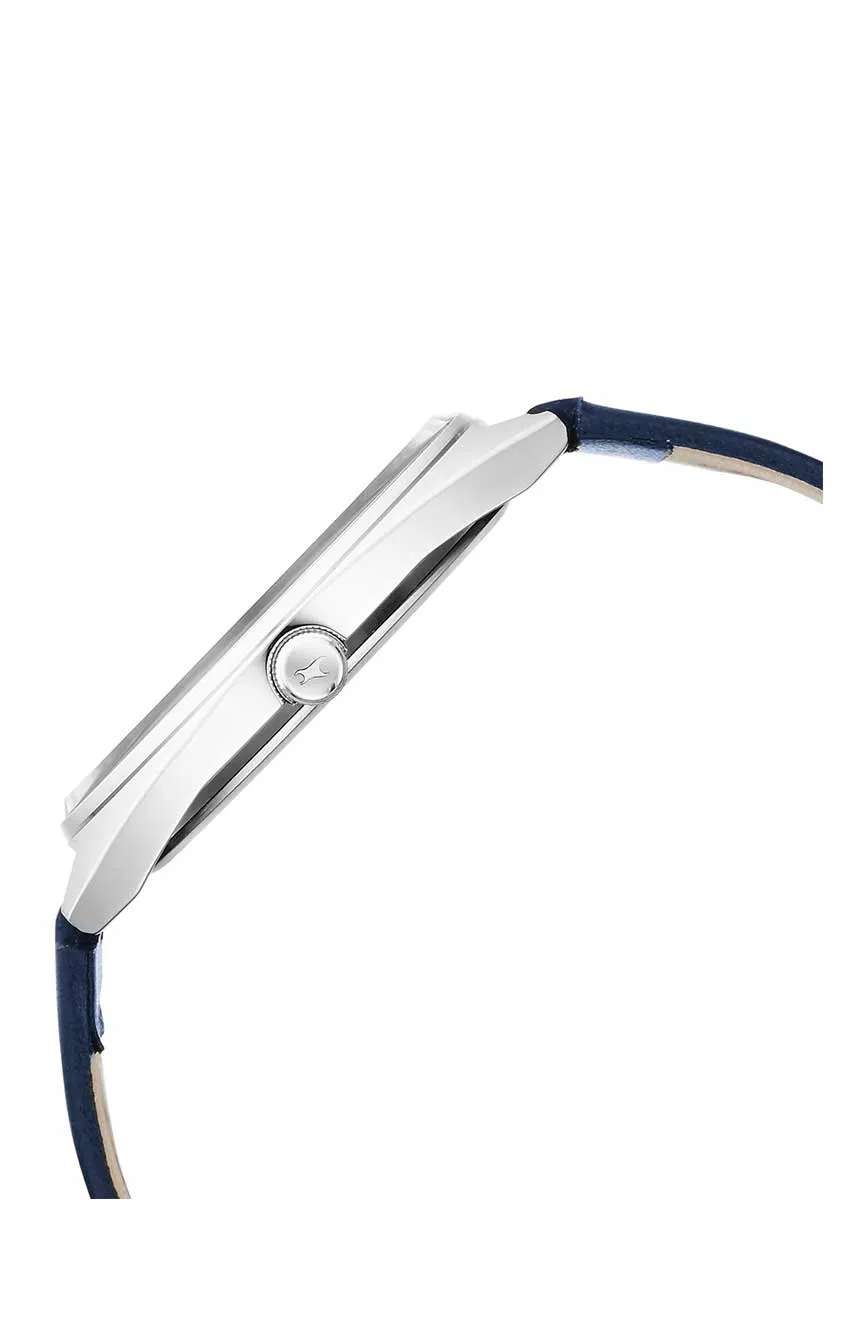 Titan Fastrack Snob X Silver Dial Leather Strap Watch for Guys