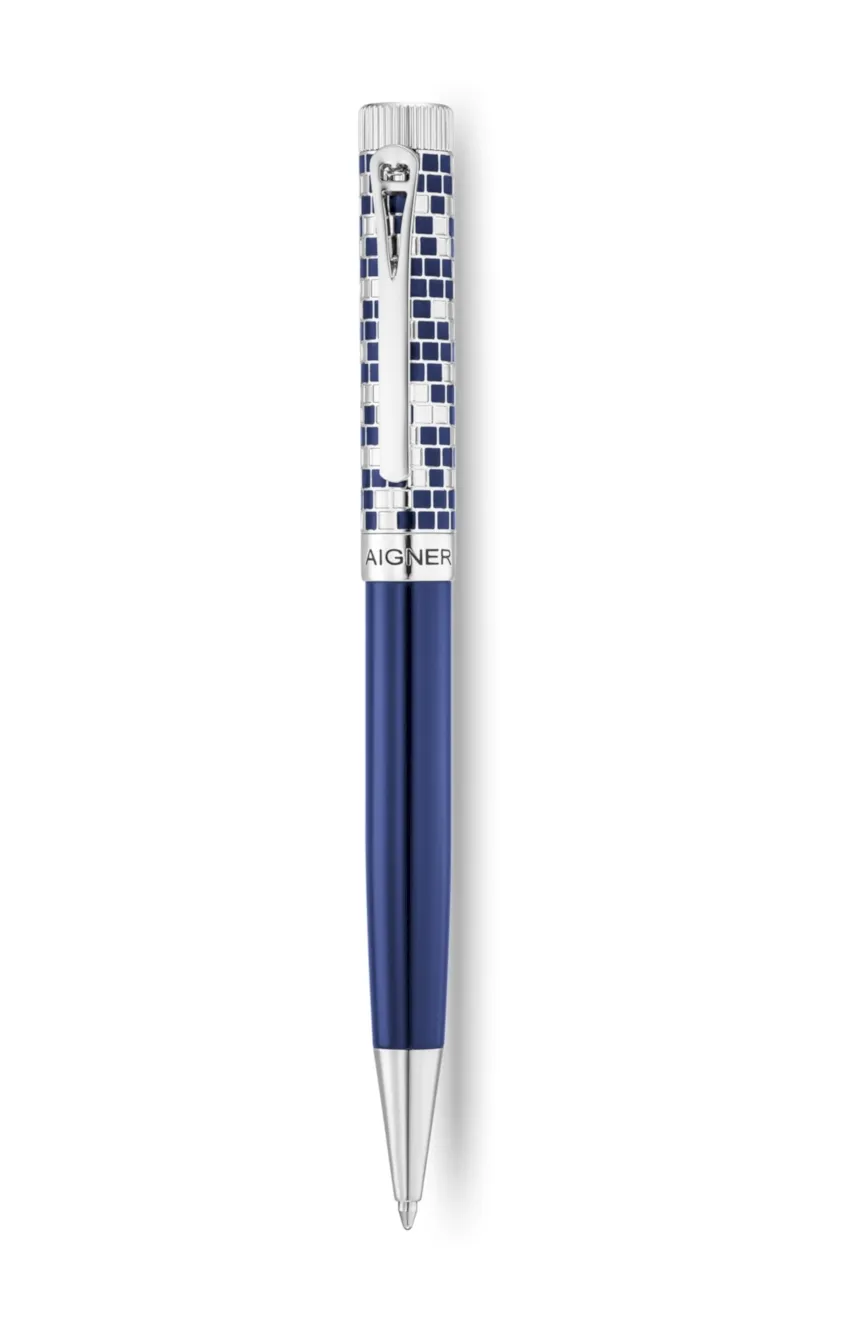 

Aigner | Metal Ballpoint Pen - Silver&Blue Enamel