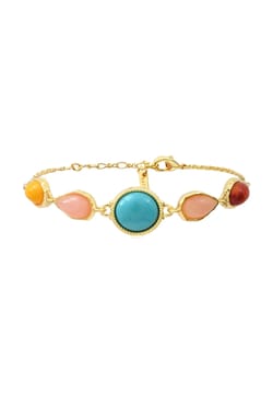 Satellite Oceane Bracelet In Gold-Tone Metal With Colored Cabochons - Multicolored