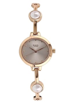 Titan Quartz Analog Grey Dial Metal Strap Watch for Women