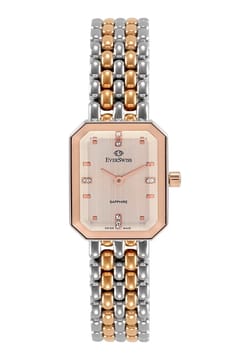 EverSwiss Ladies Silver Rose Gold Stainless Steel watch
