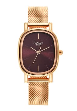 Titan Raga Viva Brown Dial Analog Stainless Steel Strap Watch for Women