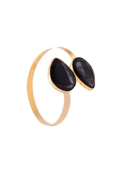 Soyang Paris Gold plated brass cuff, black