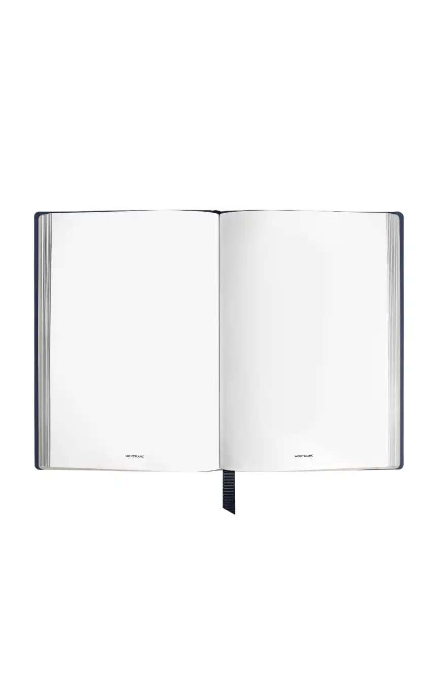 Montblanc Notebook Medium Ink Blue Leather Blue Blank Pages