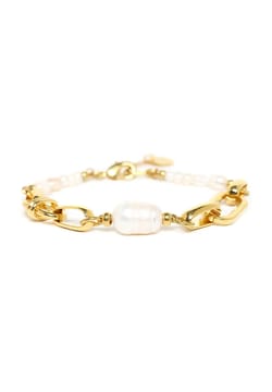 Ori Tao Bracelet with centered pearl mesh and chain