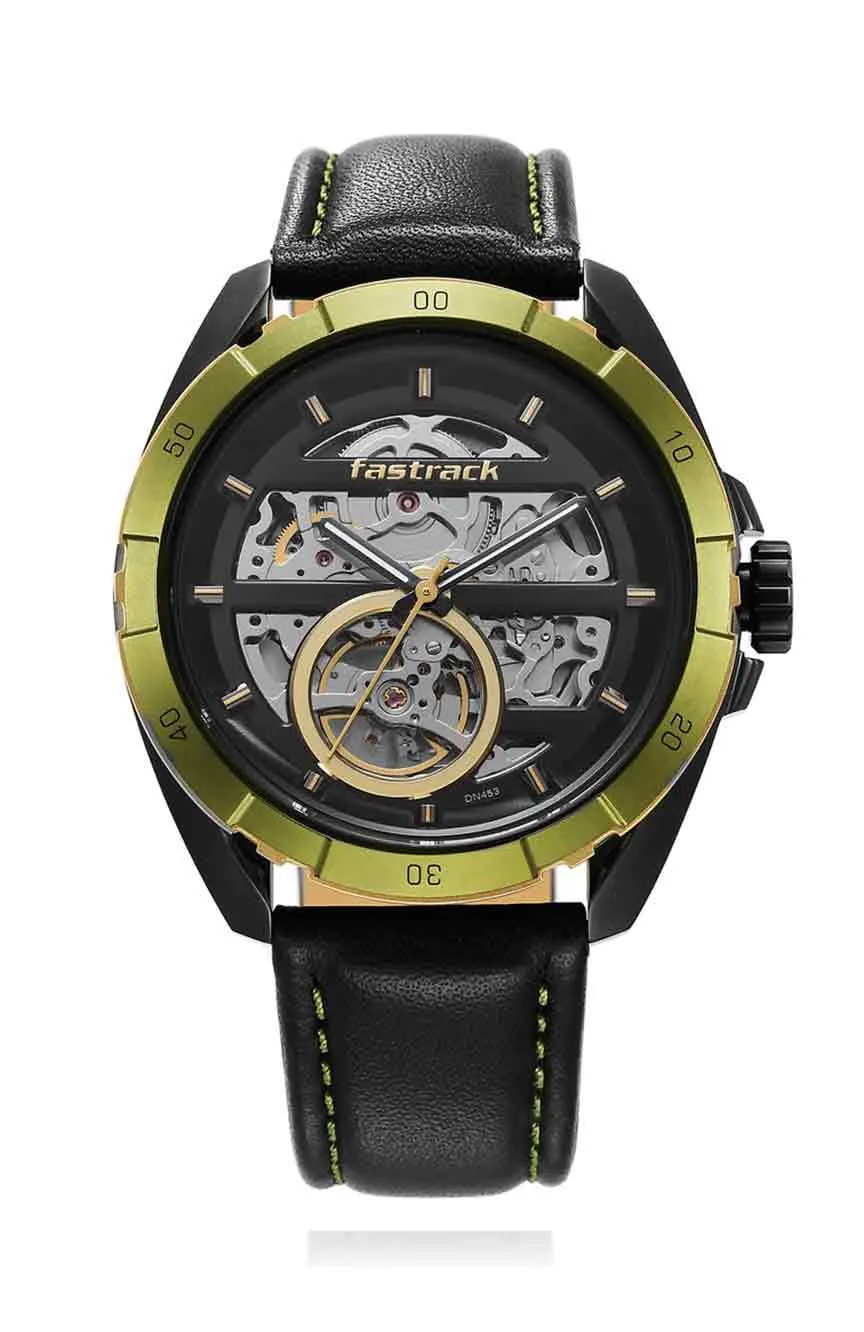 

Titan | Fastrack Automatics Black Dial Leather Strap Watch for Guys