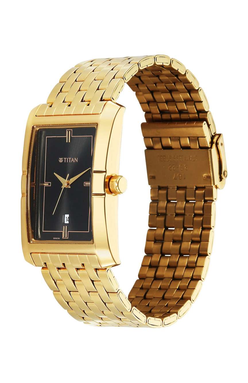 تيتان ساعة كوارتز بميناء أسود