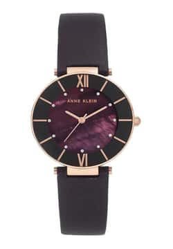 Anne Klein ساعة يد نسائية بسوار جلدي