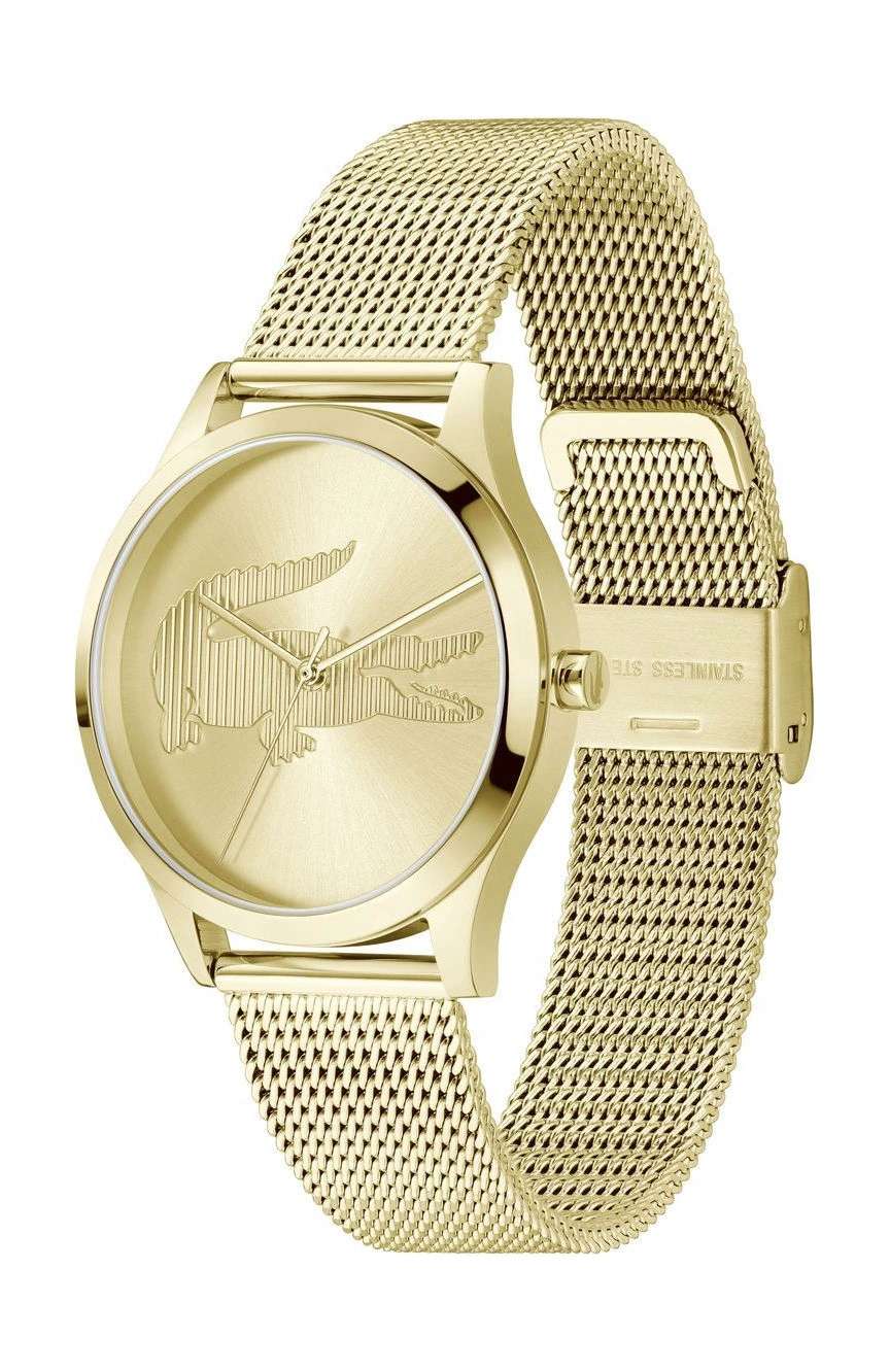 لاكوست ساعة لاكوست كروكودل بميناء مستدير مقاس 36 مم وسوار ستانلس إستيل للنساء