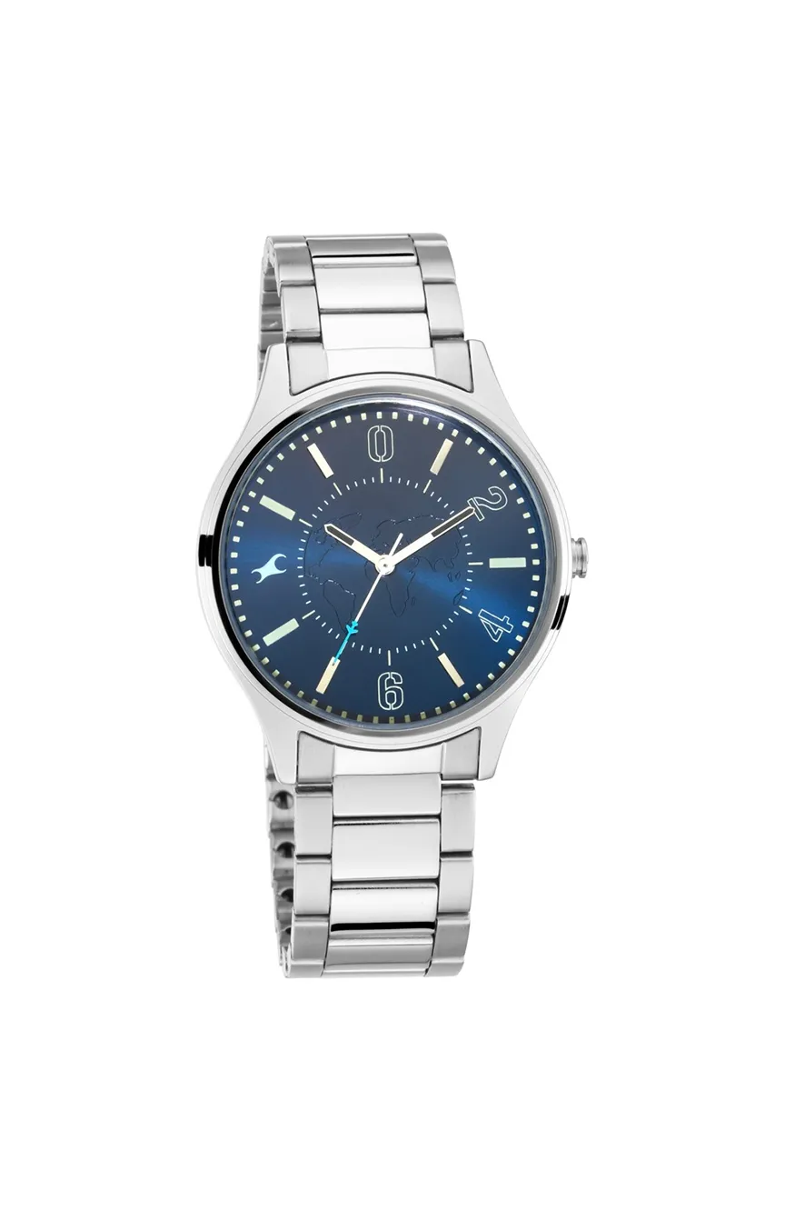 

Titan | Fastrack Tripster Quartz Analog Blue Dial Stainless Steel Strap Watch for Guys