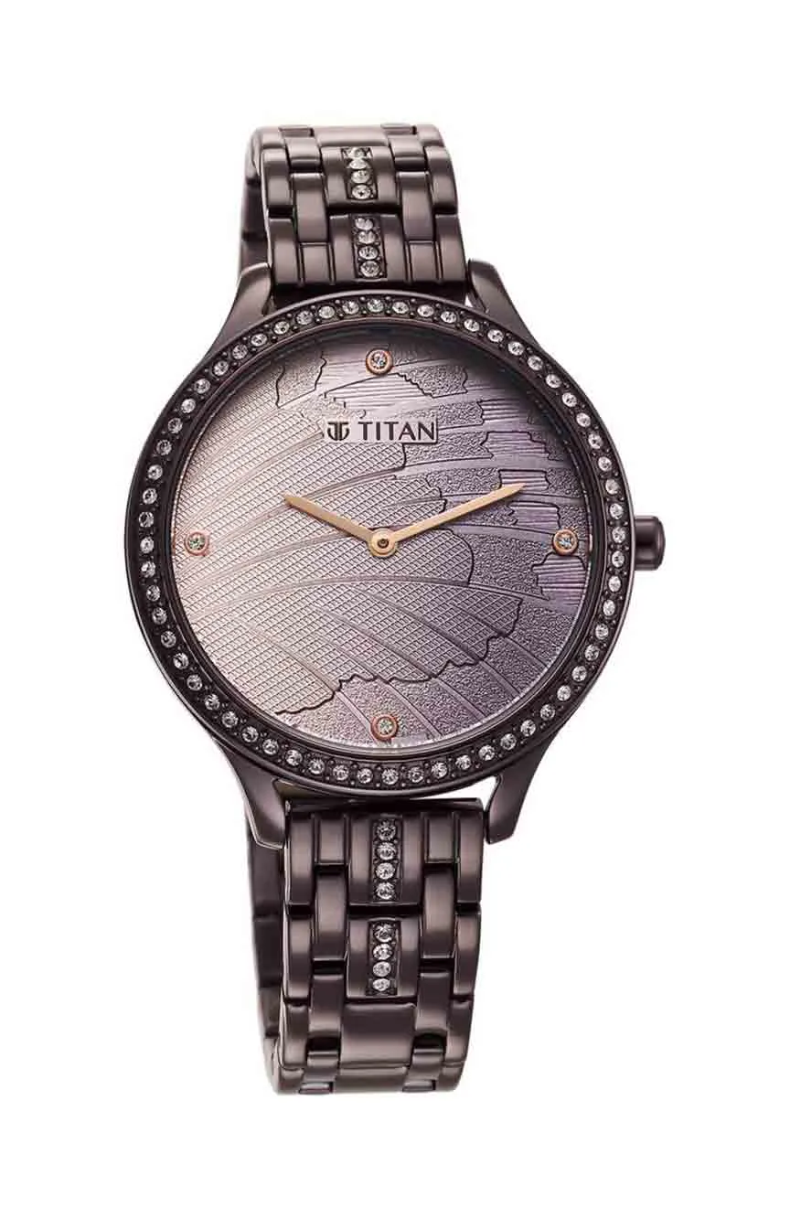 

Titan | Titan Glitz Purple Dial Analog Stainless Steel Strap Watch for Women