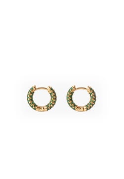 Izabel Display Mini Hoop Green Gold