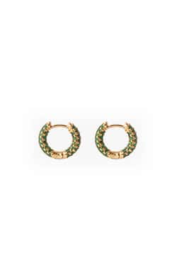 Izabel Display Mini Hoop Green Gold