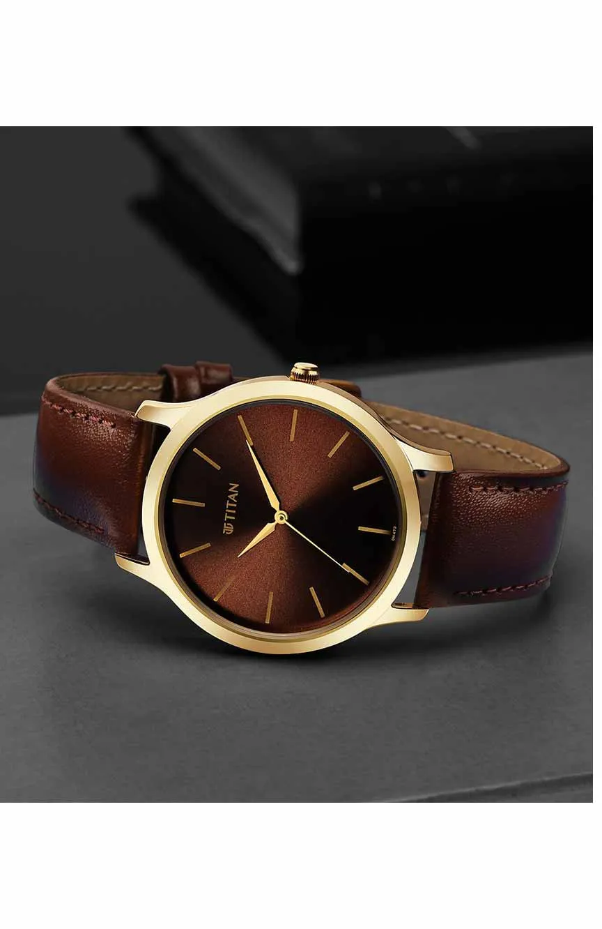 

Titan | Titan Karishma Radiance Brown Dial Analog Leather Strap watch for Men