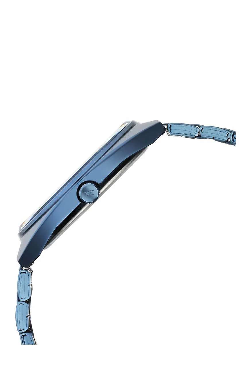 Titan Fastrack Snob X Blue Dial Metal Strap Watch for Guys