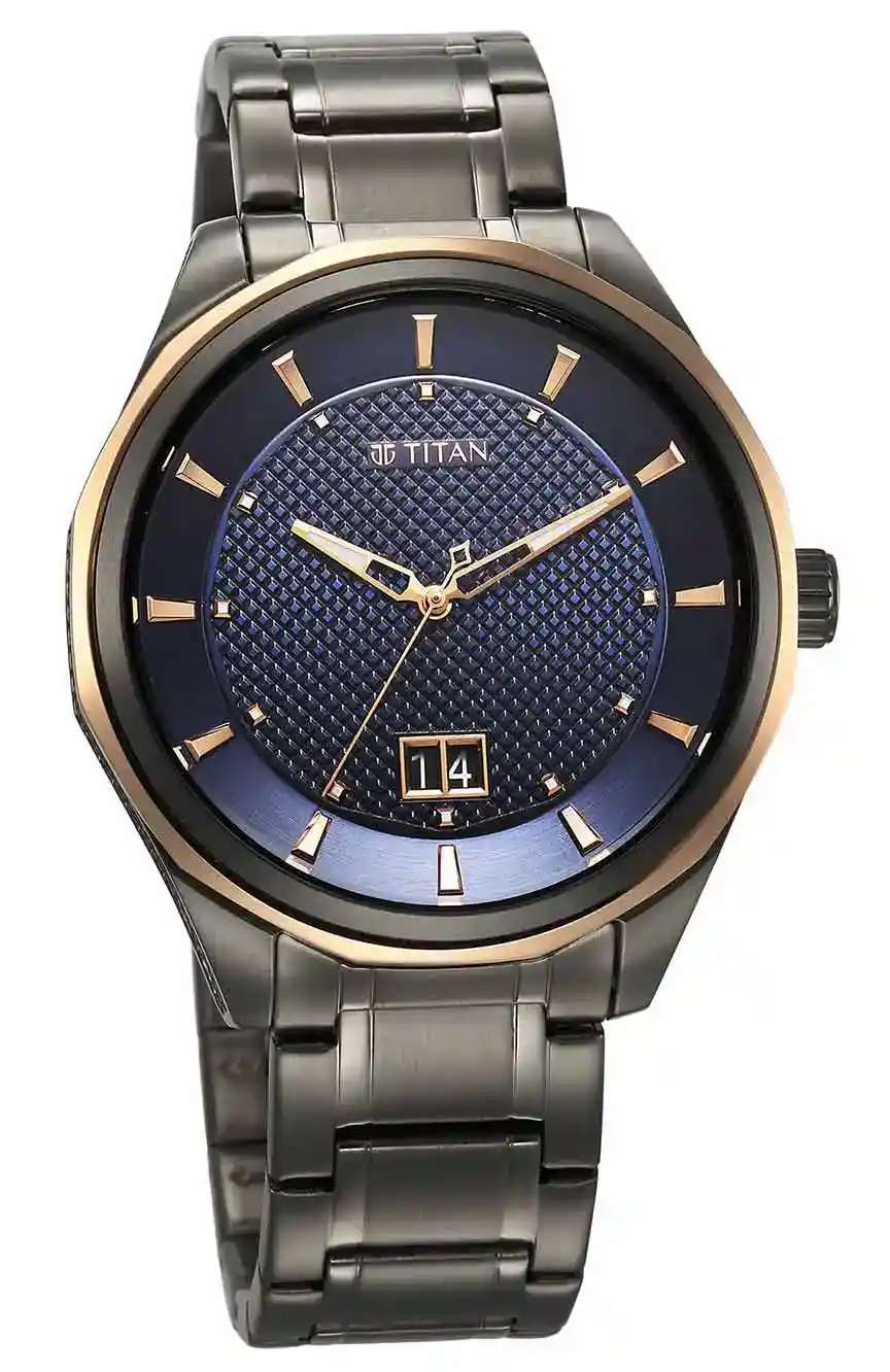 Titan Regalia Opulent Quartz Analog Silver Dial Silver Stainless Steel Strap Watch for Men