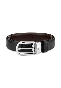 Montblanc Horseshoe Buckle Black and Brown 30 MM Reversible Leather Belt