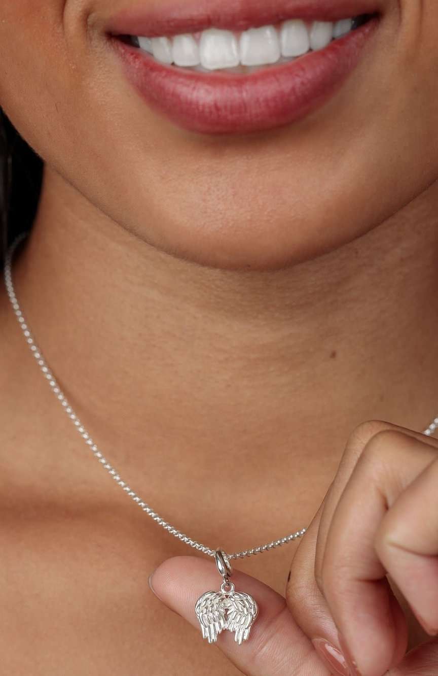 Lily Charmed Silver Angel Wings Charm