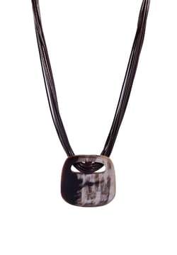 Soyang Paris Gradient black horn pendant necklace