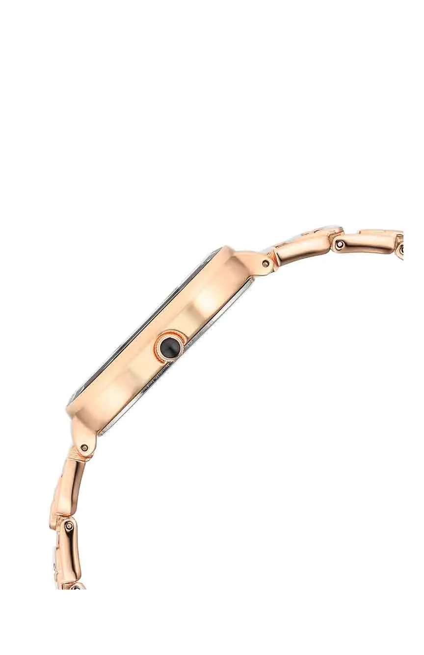 Titan Raga Chic Quartz Analog Black Dial Rose Gold Metal Strap Watch for Women