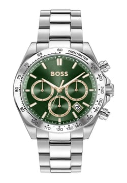 Boss ساعة بوص هيرو 2.0 مستديرة بسوار من الفولاذ المقاوم للصدأ مقاس 44 مم للرجال