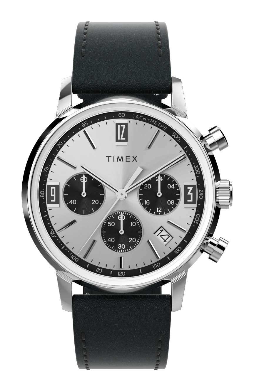Timex Marlin Chronograph Tachymeter 40mm Leather Strap Watch
