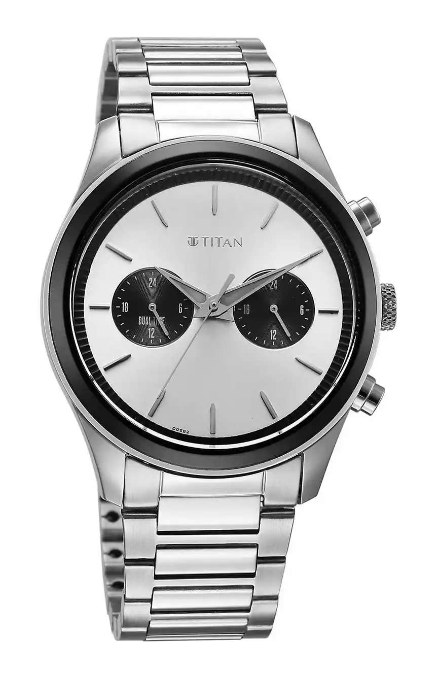 Titan Black and Gold Anthracite Dial Analog Stainless Steel Strap watch for Men
