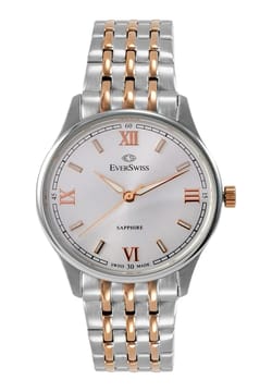 EverSwiss Gents Silver Rose Gold Stainless Steel watch