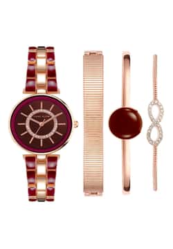Anne Klein ساعة يد نسائية بسوار معدني بتقنية الكوارتز
